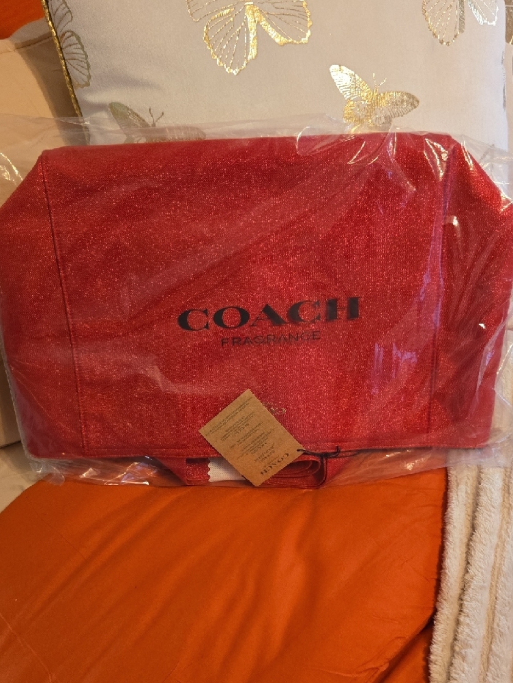 COACH Red Glitter Fragrance Tote ❤️NEW - Picture 6 of 7